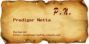 Prediger Netta névjegykártya